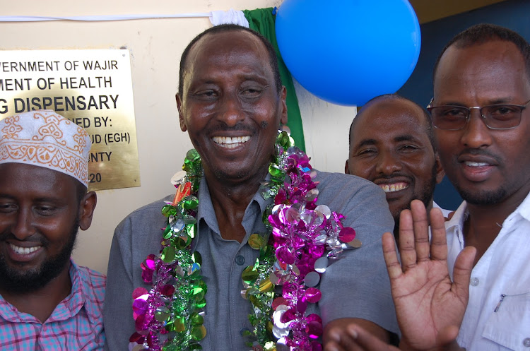 Wajir governor Mohamed Abdi officially commissioning Meygag Dispensary in Wajir south.