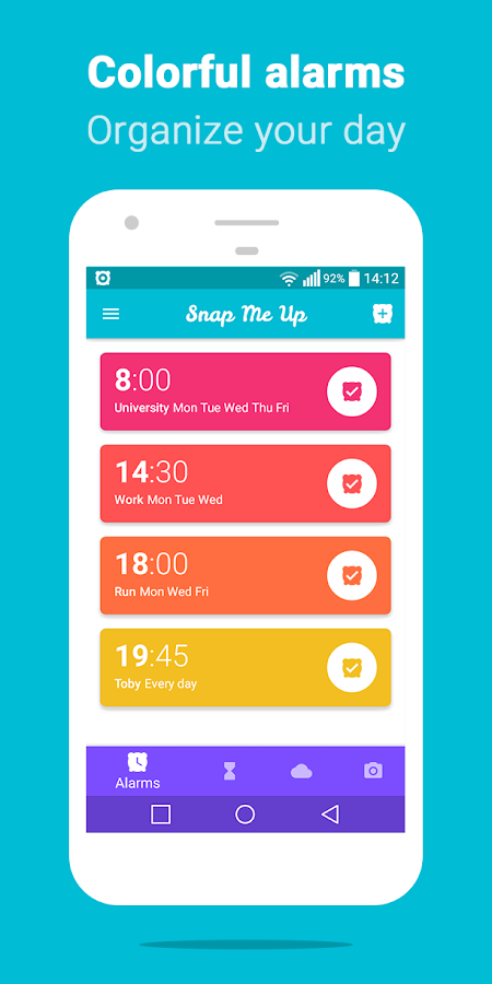   Snap Me Up: Selfie Alarm Clock – Capture d'écran 
