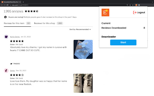 ETSY Reviews Downloader