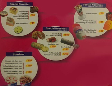 Amirtha Icecreams menu 