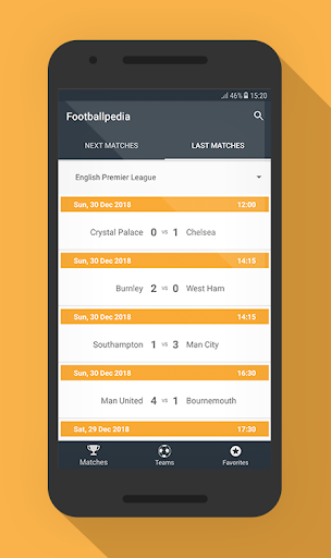 Screenshot Footballpedia - Football Sched