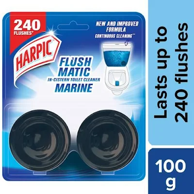 Harpic Toilet Cleaner - Flushmatic, Aquamarine - 2x100 g