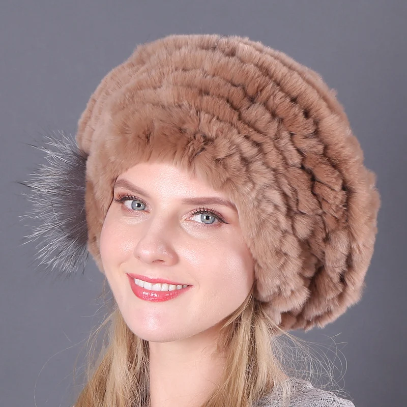 Nuevo sombrero coreano de pelo de conejo Rex para mujer
