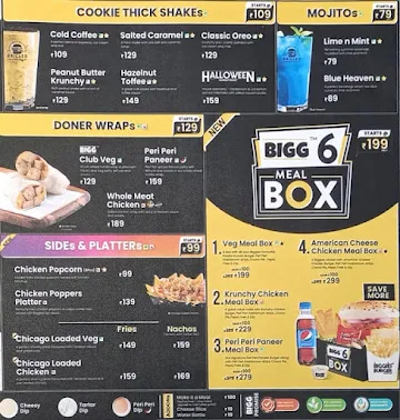 Biggies Burger menu 