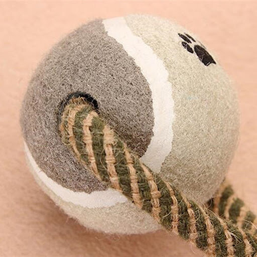 Title 4, Pet Dumbbell Rope Tennis Ball Chew Toy for Teet...