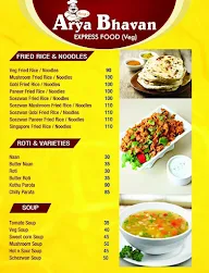 Parry's Arya Bhavan menu 1