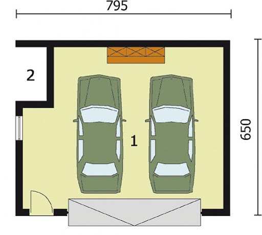 G88 bliźniak - Rzut garażu