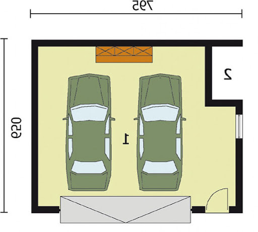G88 bliźniak - Rzut garażu
