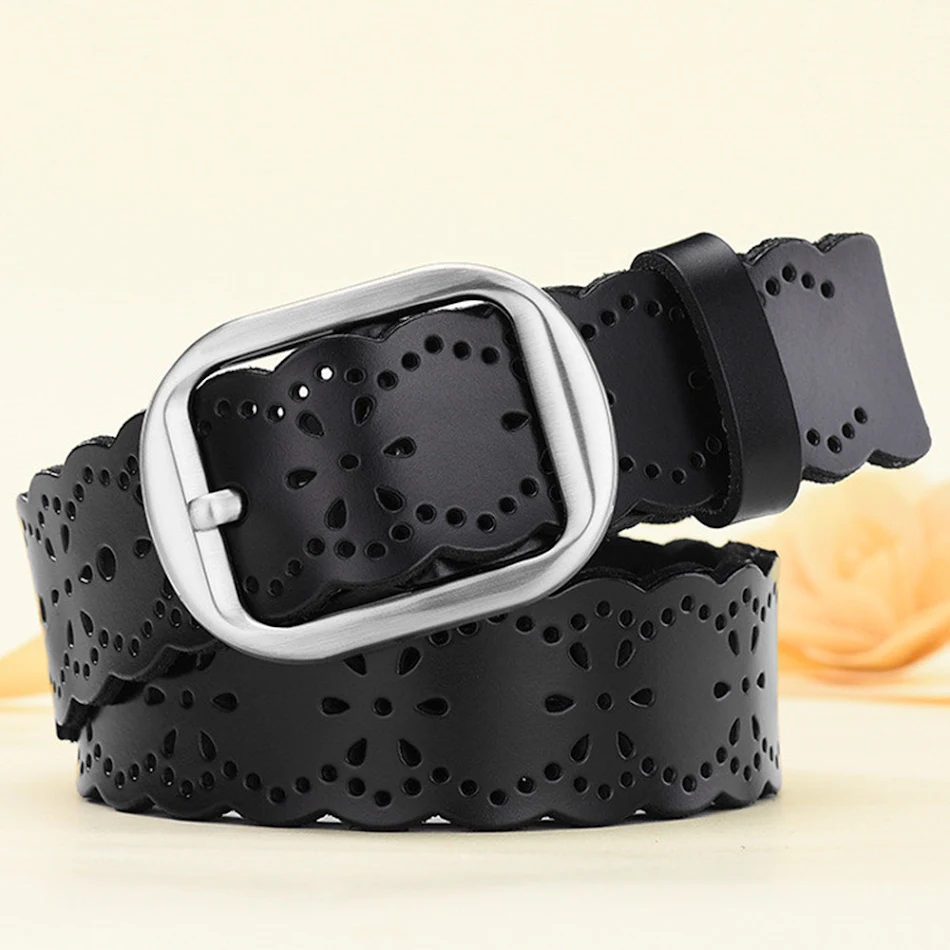 Damen Breiter Gürtel aus Echtem Leder mit Cutout-Design – Stilvoller Accessoire für Alltag und besondere Anlässe, langlebig und hochwertig