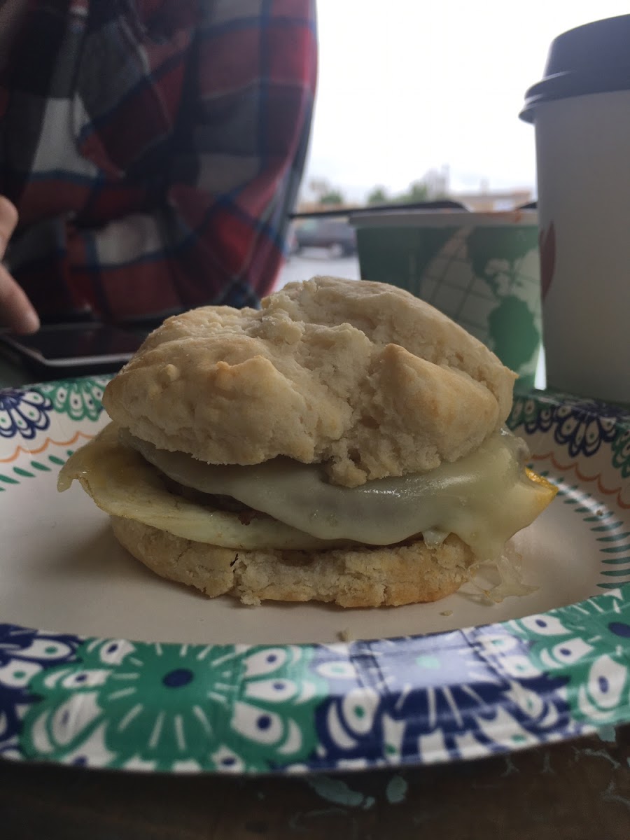 Sausage egg biscuit with cheese