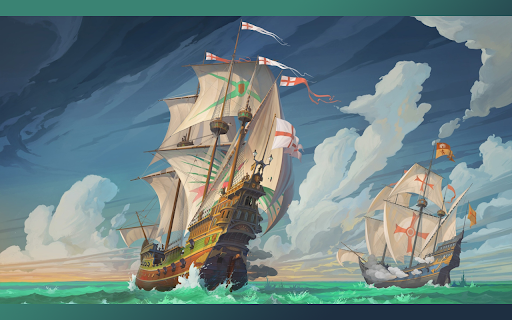 Pirate Ships in Naval Battle | 1366x768