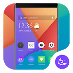 Cover Image of Herunterladen Lila & Roter Farbblock - APUS Launcher-Design  APK