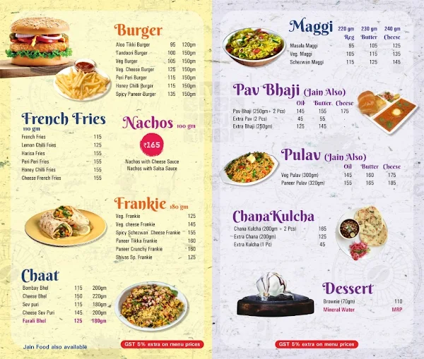 Shiva's Coffee Bar & Snacks menu 