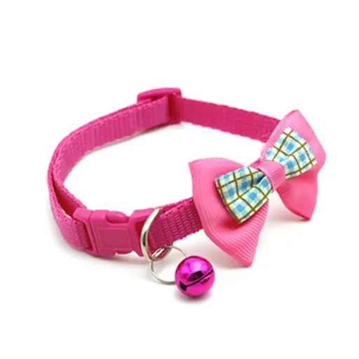 Adjustable Pets Cat Dog Collars Cute Bow Tie With Bell Pendant Necklace Fashion Necktie Safety Buckle Pet Clothing Acces