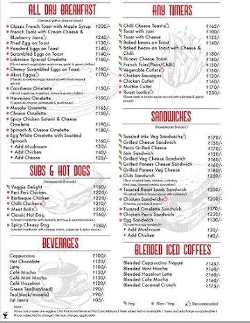 Lakeview Milkbar menu 