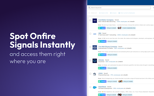 Onfire Chrome Extension