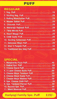 Hariyogi Live Food menu 5