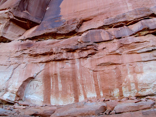 Mud streaks and a very cool pictograph on the left