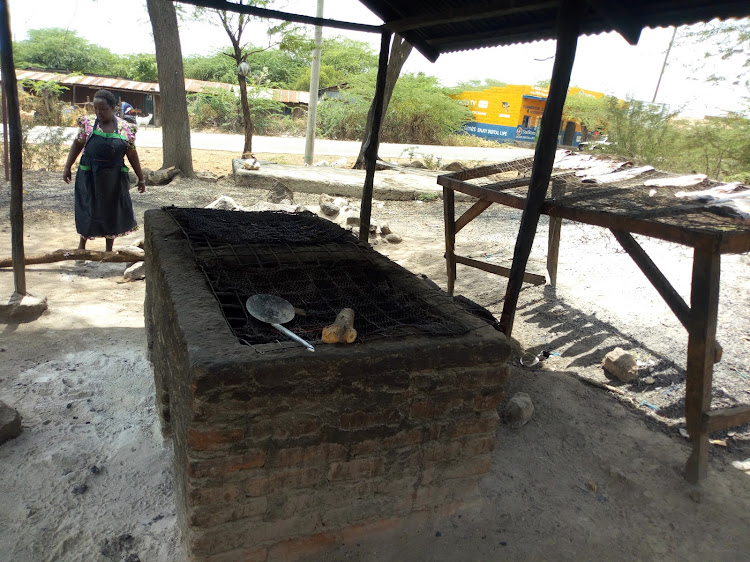 Ziporah Yator at her empty fish kiln in Kampi ya Samaki, Lake Baringo, on Thursday.