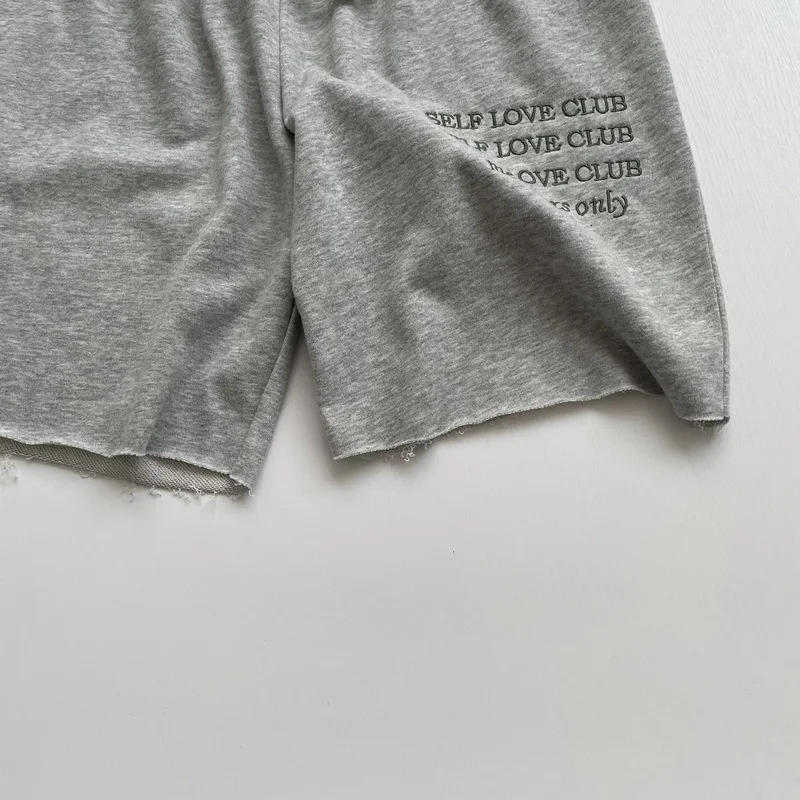 Title 3, Shorts folgados de linho vintage cinza verde co...