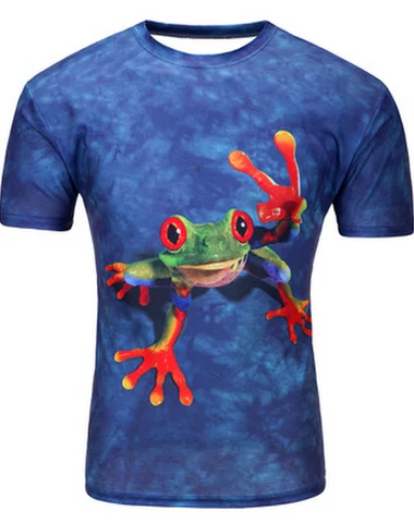 3D Frog Print Men's T-shirt - 2