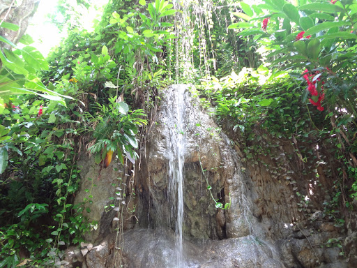 Cave hiding behind a waterfall Jamaica 2013