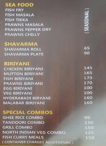 Ghee Rice, Lakkasandra menu 