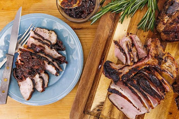 Anne Burrell's Pork Porterhouse with Apple, Prune and Saba Sauce