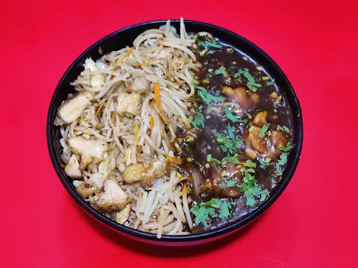 Chicken Noodle With Chicken Manchurian Gravy