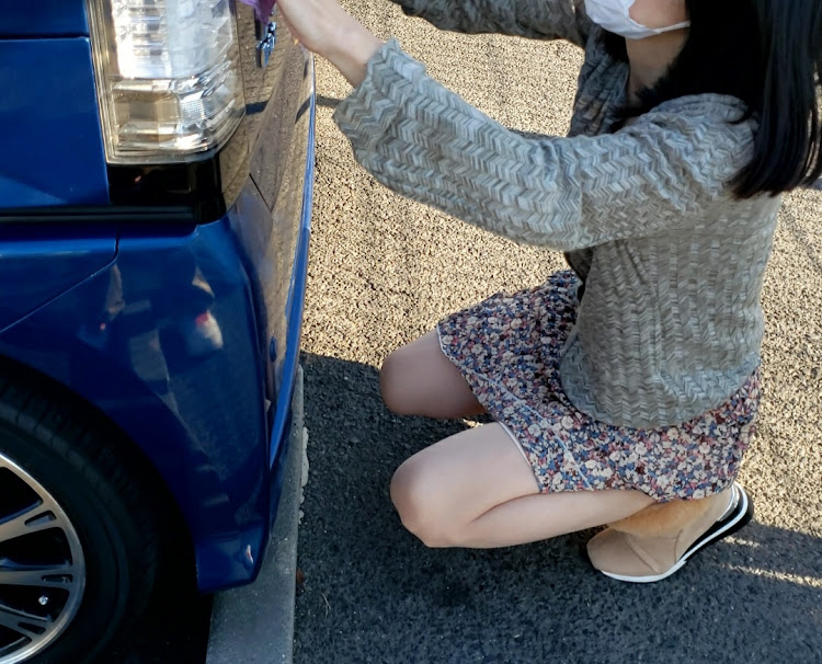 Nボックスカスタムの洗車ワックス掛け・ピカピカボディ・朝のご挨拶・女性オーナーに関するカスタム事例の投稿画像7枚目