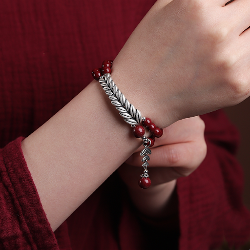 Title 5, Womens Cinnabar Silver Ear Double Loop Bracele...