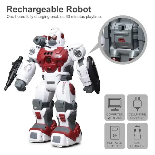 Title 8, Remote Control Spray Robot Boy Model Toy with G...