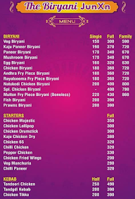 The Biryani Junxn menu 1