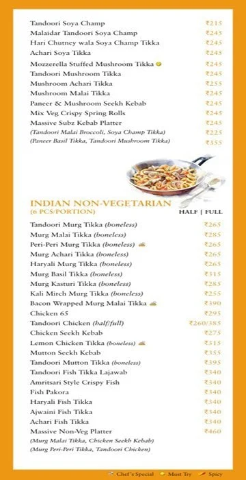 Food@U menu 