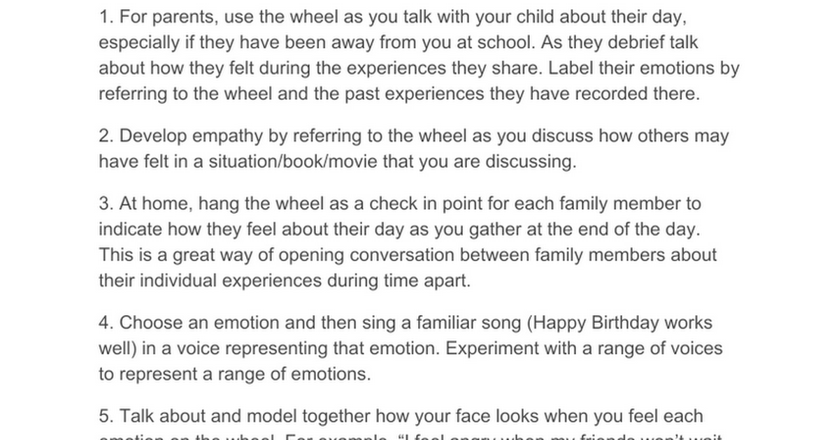 Ways to Use Your Completed Emotions Wheel