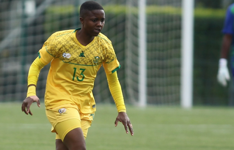 Banyana Banyana's Bambanani Mbane during the 2023 International Womens Friendly between Serbia and South Africa at Sportski Centar FSS in Stara Pazova, Serbia, on April 10 2023.