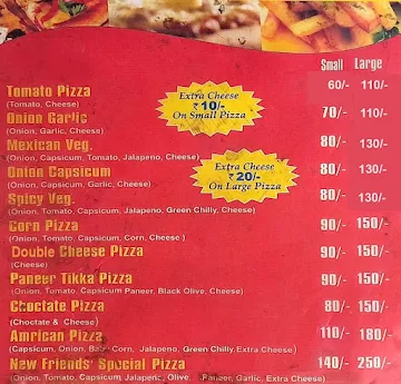 New Frends Pizza menu 