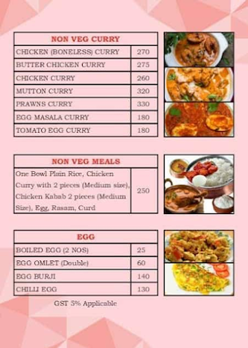 Narmada Chain of Restaurants menu 