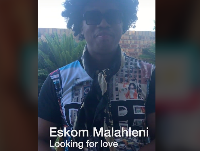 Content creator known as GC Celebrity posesas “Eskom Malahleni”, who is “looking for love”.