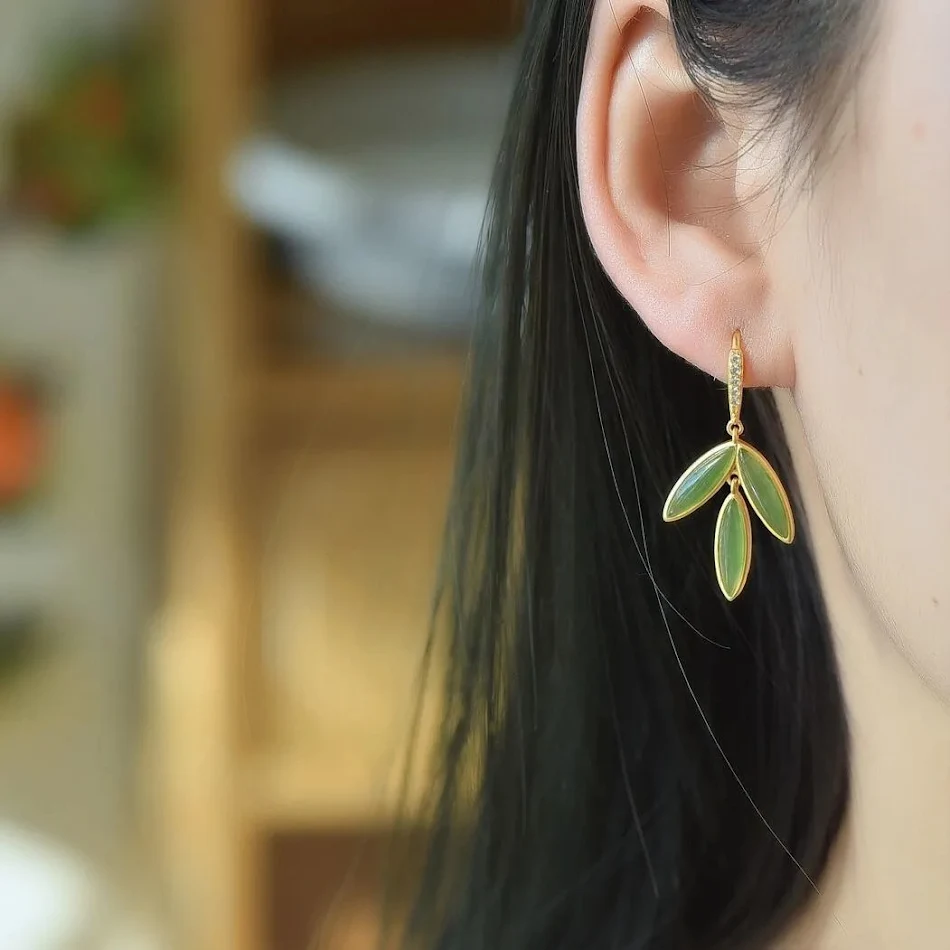 Eenvoudige en stijlvolle oorbellen Klaver Jasper Cadeaus voor vriendin Sieraden voor haar Elegant ontwerp Perfect voor elke dag en speciale gelegenheden