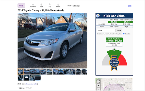 KBB Car Value for Craigslist