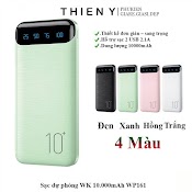 Sạc Dự Phòng - Pin Dự Phòng Chính Hãng Wk Siêu Xịn Xò Tích Hợp Màn Hình Led Dung Lượng 10000Mah Wk - 16 [Bảo Hành 12 Tháng