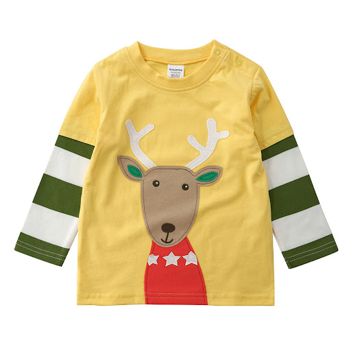 Title 5, Boys and Girls Striped Sleeves Stitching Round ...
