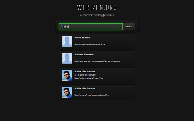 Webizen - a WebID Search Engine