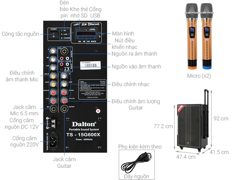 Cách sử dụng loa kéo Dalton (nguồn: internet)