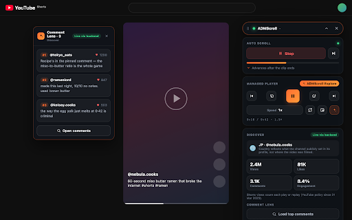ADMScroll — Shorts Auto Scroll & Player screenshot 1