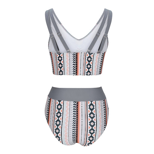 Title 5, Solid Color Cross Sling Split Swimsuit for a ch...