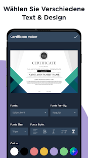 App zu machen Zertifikat und Design Zertifikat Screenshot