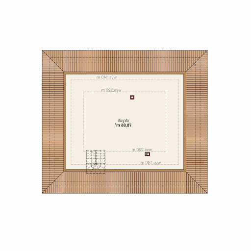 Domena 124 C2 - Rzut strychu do adaptacji - 70,86 m2