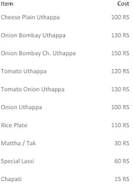 Chaitanya snacks menu 2